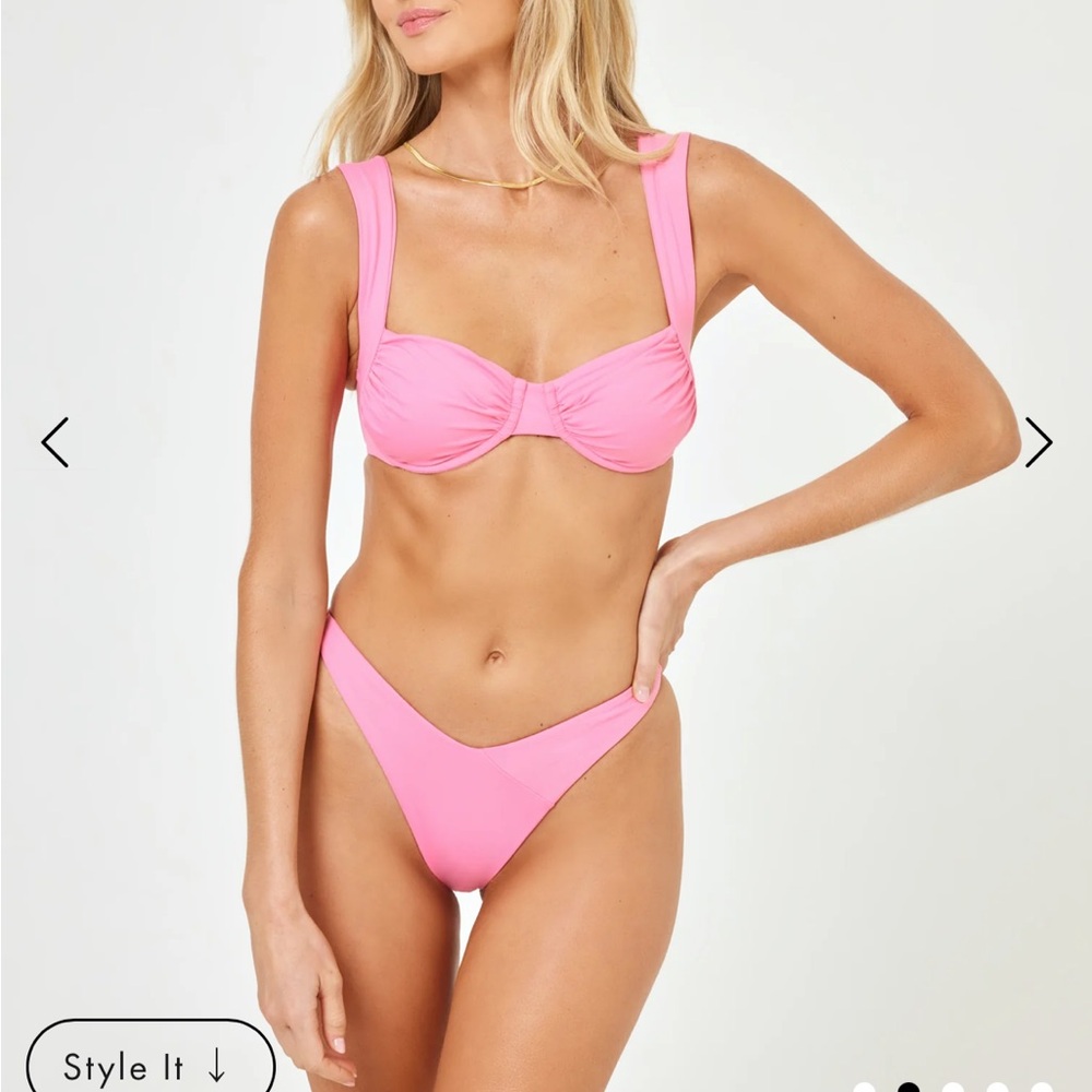 Pink Ribbed Bikini Set NWT - Picture 2 of 7